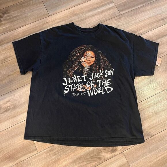 Janet-Jackson Black State-of-The-World Tour Merch 2017 Men XL Bin L-200 - Picture 1 of 5